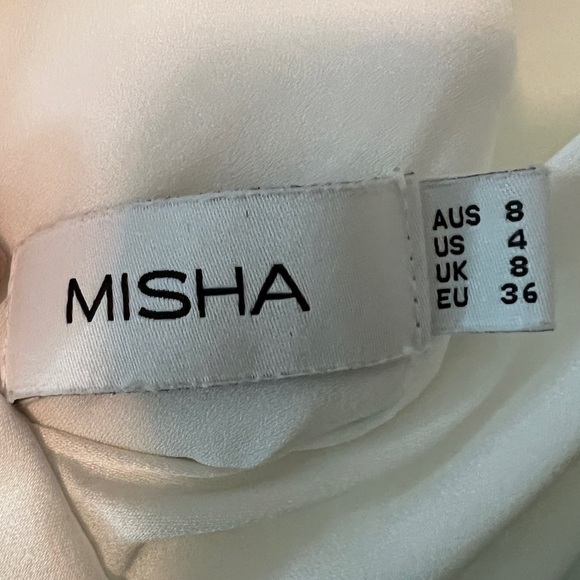 Misha Costantina Draped Turtleneck Satin Gown - Picture 6 of 7